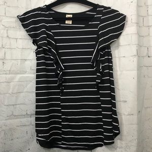 Casual top with flirty ruffles